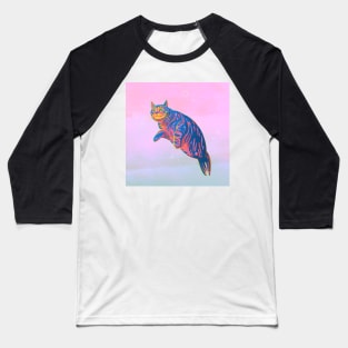 Neon Harbor Seal Cat Baseball T-Shirt